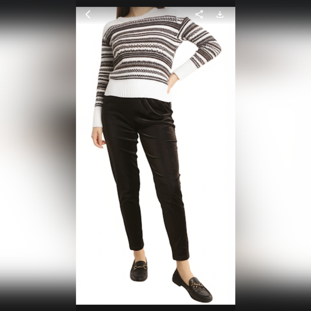 J Jill Black Fine Wale Corduroy Size Zip Notched Hem Pants Size 12 EUC